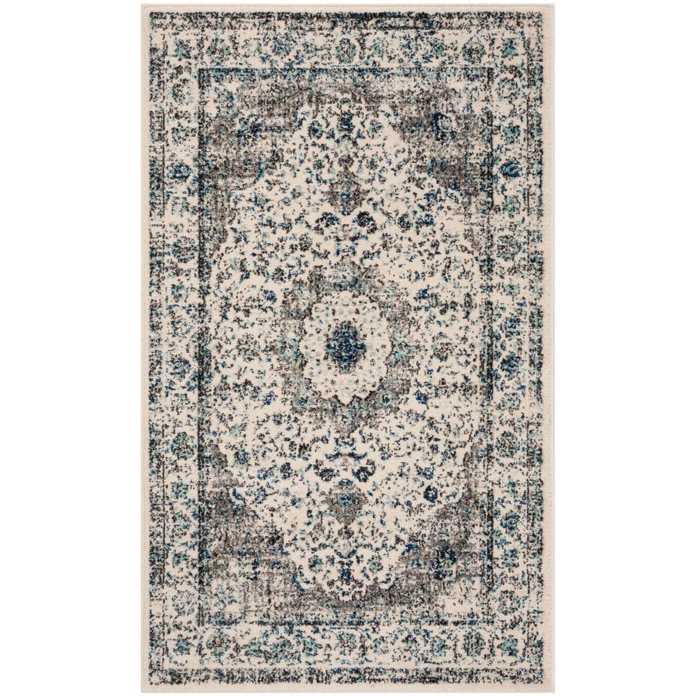 Evoke 3 ft. x 5 ft. Gray/Ivory Border Area Rug price history on PriceWatchPro