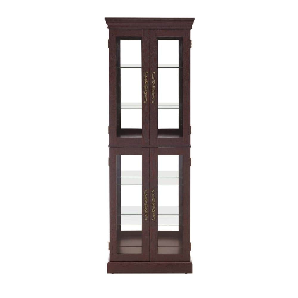 24.21 in. W x 12.2 in. D x 71.46 in. H Dark Brown Wood Linen Cabinet with D