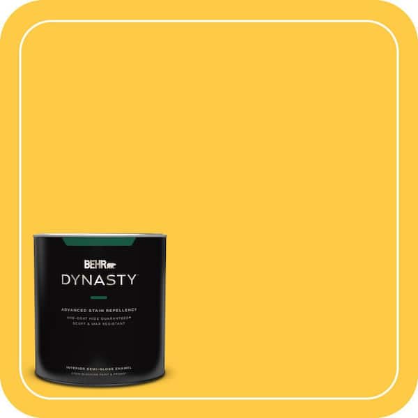 BEHR DYNASTY 1 qt. #P290-6 English Daisy Semi-Gloss Enamel Interior Stain-Blocking Paint and Primer