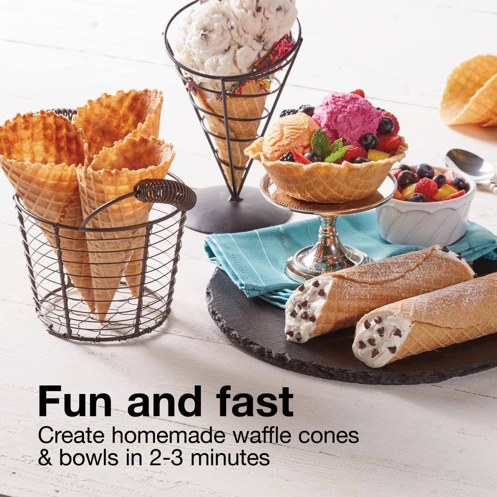 White Thermoplastic Adjustable Temperature Waffle Cone Maker