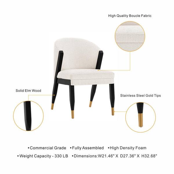 Manhattan Comfort Modern Ola Boucle Dining Chair in Grey- Set of 2 Manhattan Comfort Modern Ola Boucle Dining Chair in Grey- Set of 2