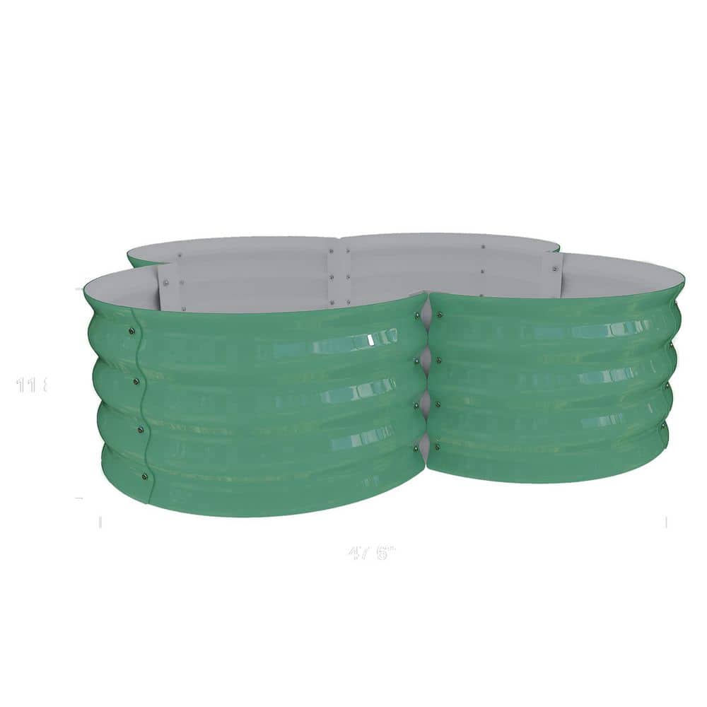 47.6 in. x 47.6 in. x 11.8 in. Outdoor Petal-Shaped Galvanized Steel Raised Garden Bed in Green (2 Count) price history on PriceWatchPro