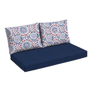France cushion ドガ ARDEN 24 in. x 18 in. Outdoor Loveseat Cushion Set, French