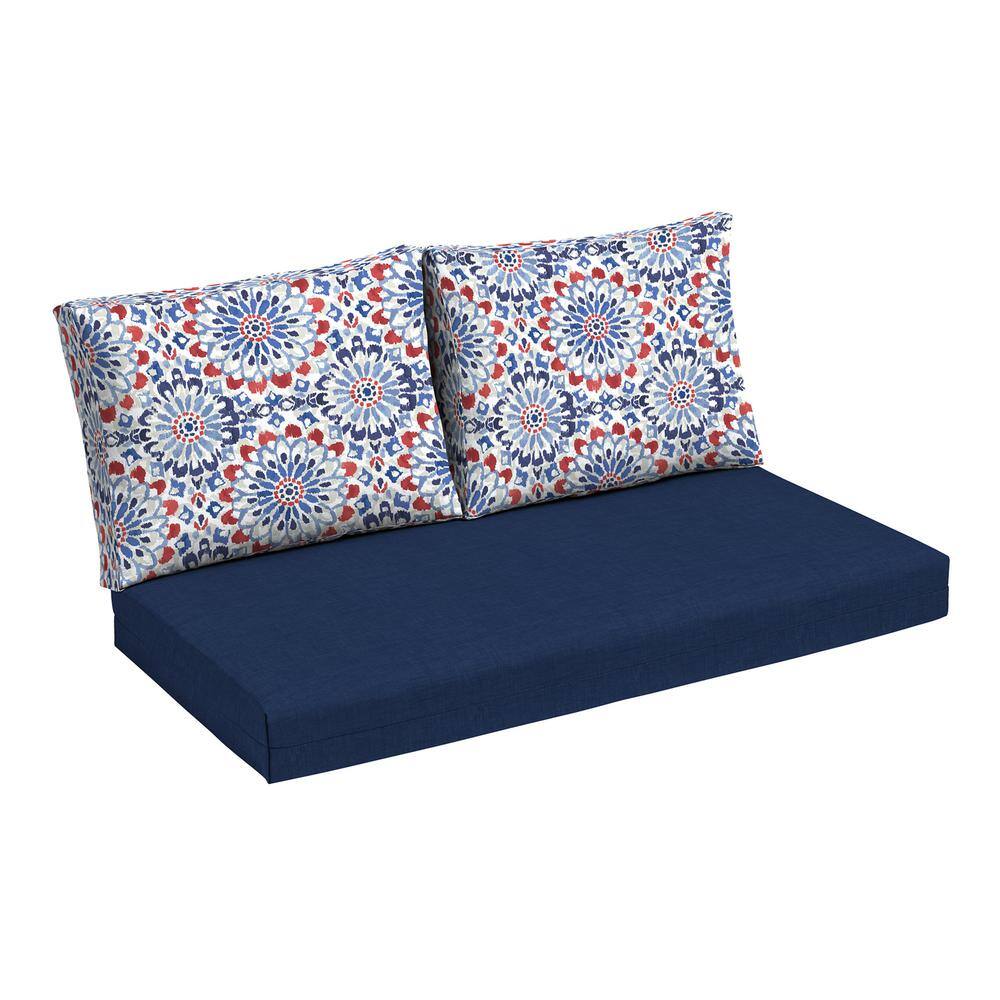 24 in. x 18 in. Outdoor Loveseat Cushion Set, Clark Blue