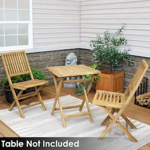 Hyannis Folding Teak Outdoor Patio Chair with Slat Back (2-Chairs)
