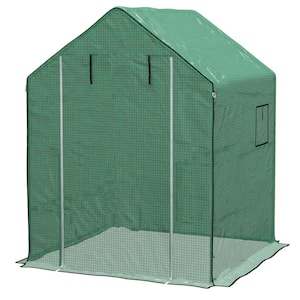 55 x 56.25 x 74.75 in Greenhouse Replacement Cover with Roll-up Door and Mesh Windows (Frame Not Included)