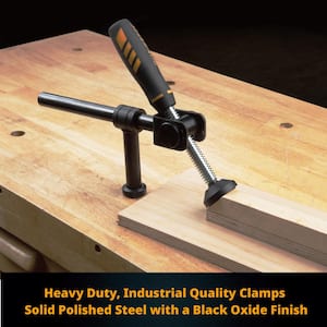 Fits Tables with 3/4 in. Bench Dog Holes, +/- 42°, Adjustable Angle Woodworking Clamps, Universal Angle Bar (2-Pack)