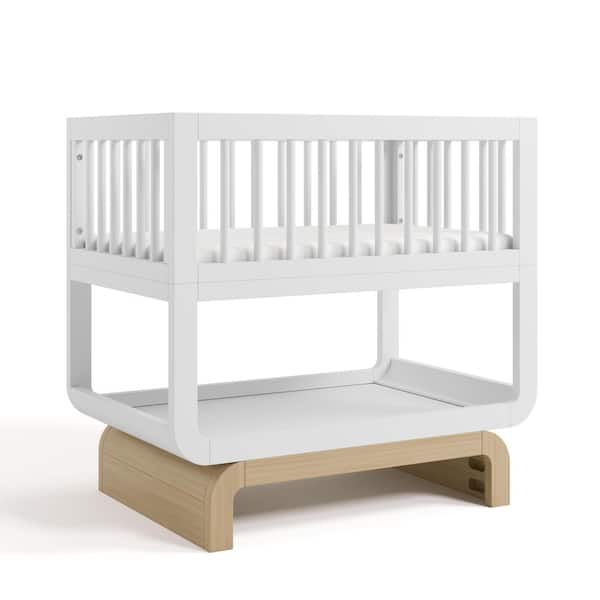 Santorini White with Driftwood Deluxe 3-in-1 Convertible Bassinet