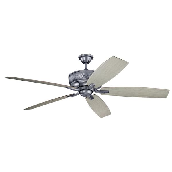 KICHLER Monarch Patio 70 in. Outdoor Weathered Steel Downrod Mount Ceiling Fan with Wall Control Included for Patios or Porches