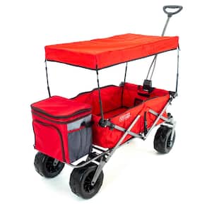 4.1 cu.ft. Metal Folding Garden Cart XXL Hauler in Red