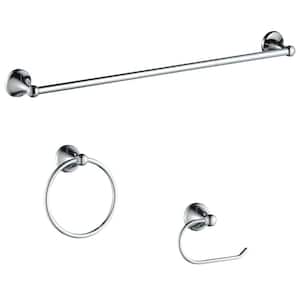 3 -Piece Bath Hardware Set with Included Mounting Hardware in Brushed Chrome