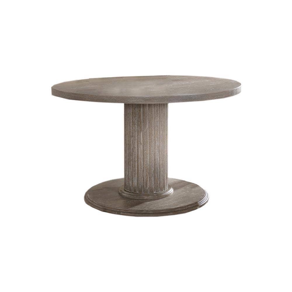 47" Vintage Grey Round Reclaimed Wood Dining Table