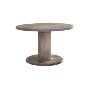 Jessica 47 in. L Round Vintage Gray Wood Dining Table