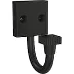 Simple Square 2.88 in. Flat Black Single Prong Hook