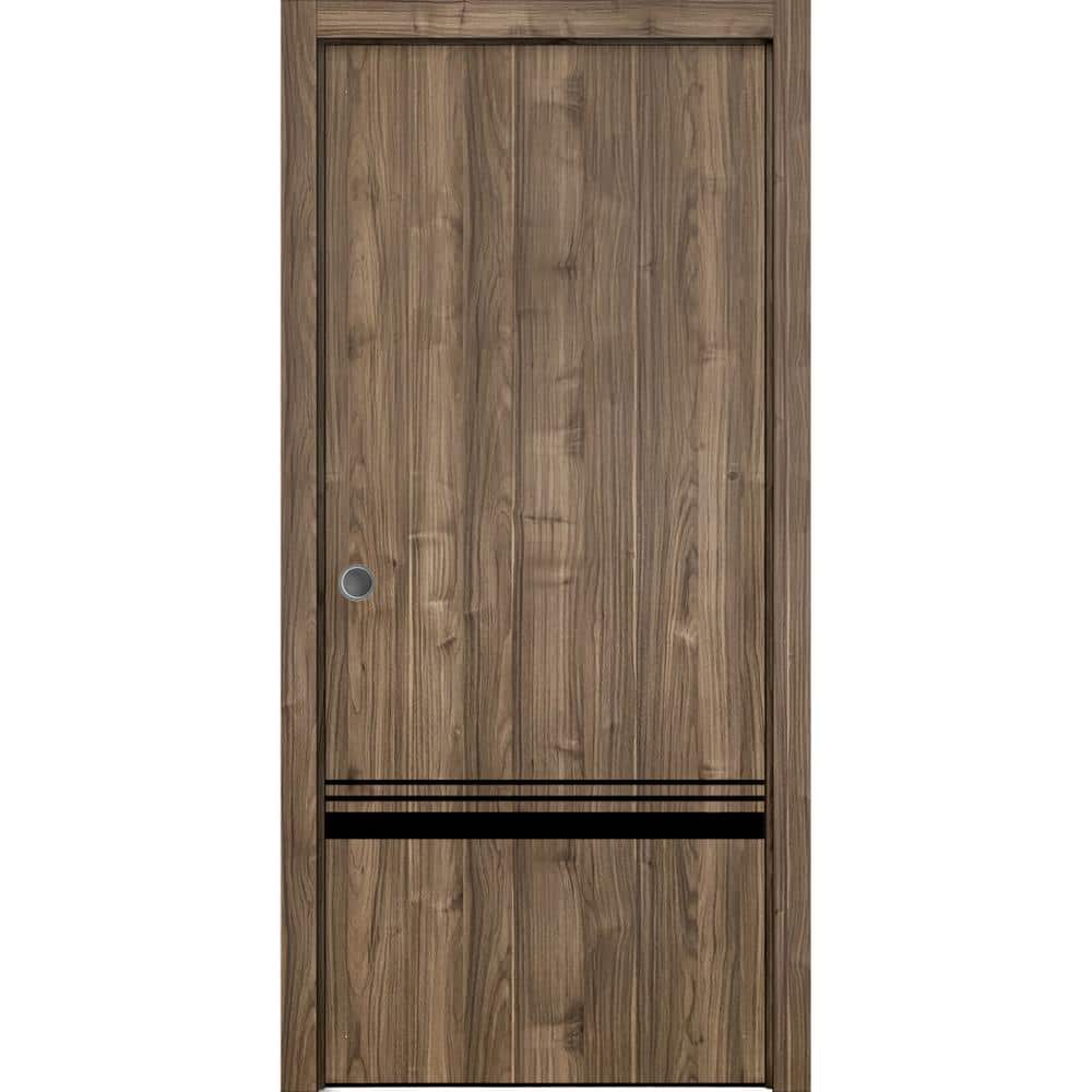 Assemble Required 32 in. x 80 in. 1-Panel Walnut Finished Solid Wood with Honeycomb Sliding Door with Hardware price history on PriceWatchPro