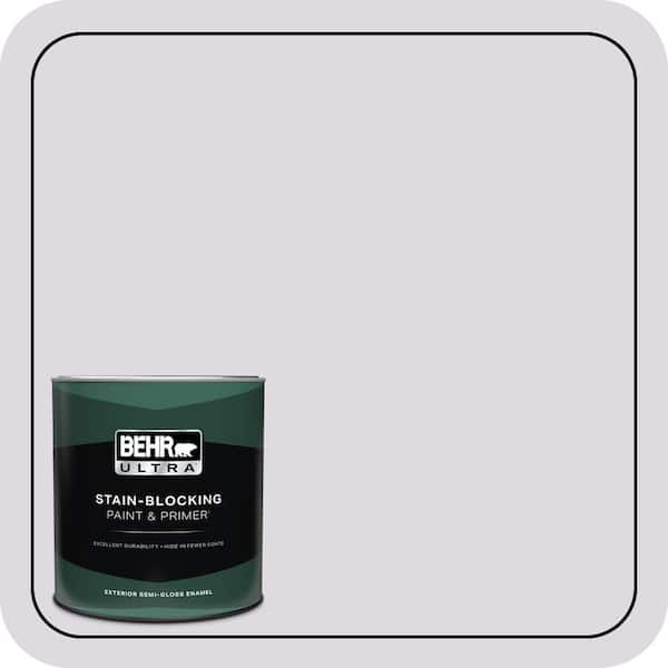 BEHR ULTRA 1 qt. #PR-W01 Mystical Mist Semi-Gloss Enamel Exterior Paint & Primer