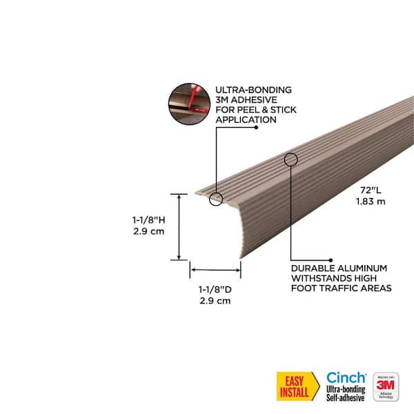 72" SPICE ALUMINUM FLUTE CINCH STAIR EDGING