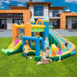 Inflatable Water Slide Kids Blow up Pool Park Climbing Wall Bounce House without Blower