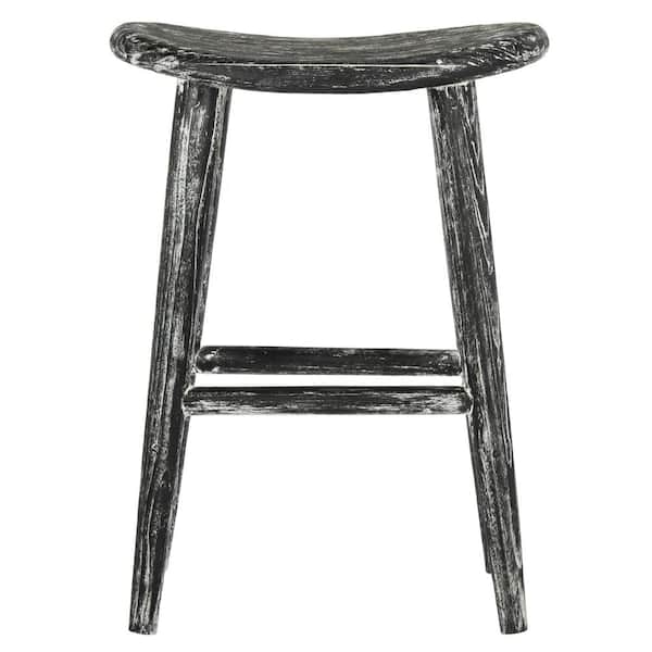 SAFAVIEH Colton 24.2 in. Black and White Counter Stool