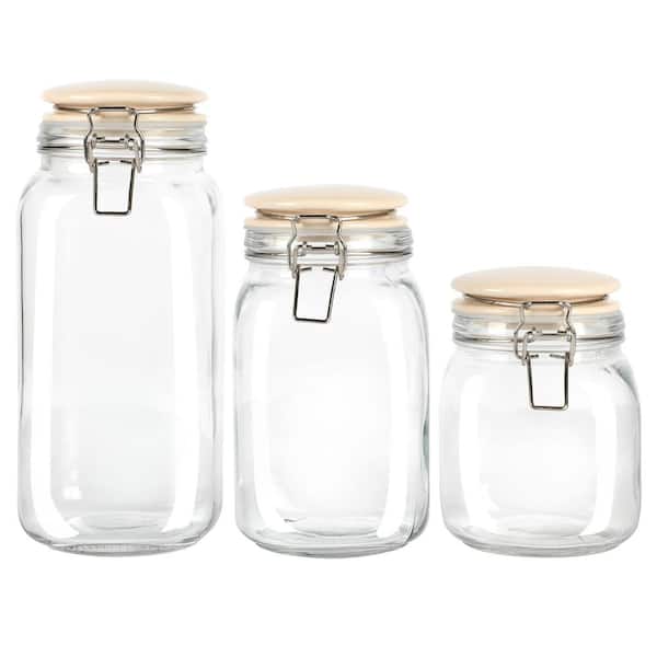 MARTHA STEWART Brentmore 6-Piece Assorted Glass Container Set in Grey with  Locking Lids 985119524M - The Home Depot