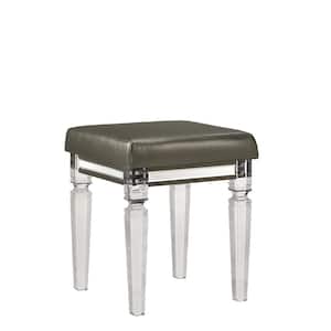 Charlotte Copper Faux Leather 19 in. Tall Vanity Stool with Acrylic Leg