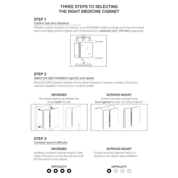 Flat Edge 15 in. x 26 in. Recessed or Surface Mount Medicine Cabinet
