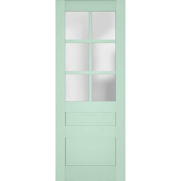 42 in. x 80 in. Solid Wood Frosted Glass Oliva Interior Door Slab