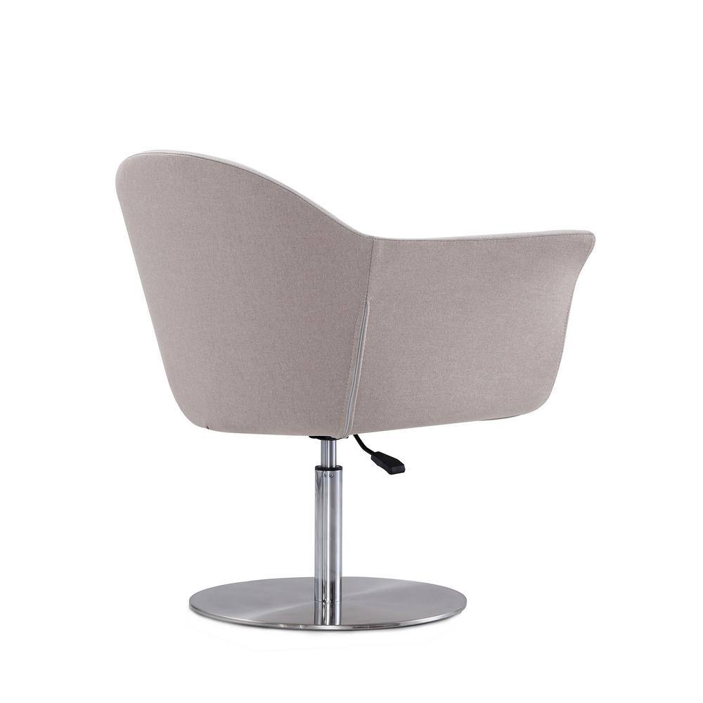Barley Polyester Blend Swivel Accent Chair with Brushed Metal Base