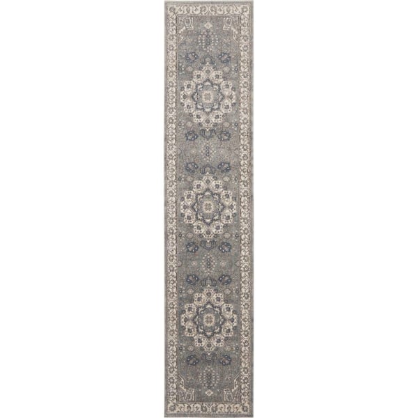 Concerto Gray/Ivory 2 ft. x 10 ft. Persian Vintage Kitchen Runner