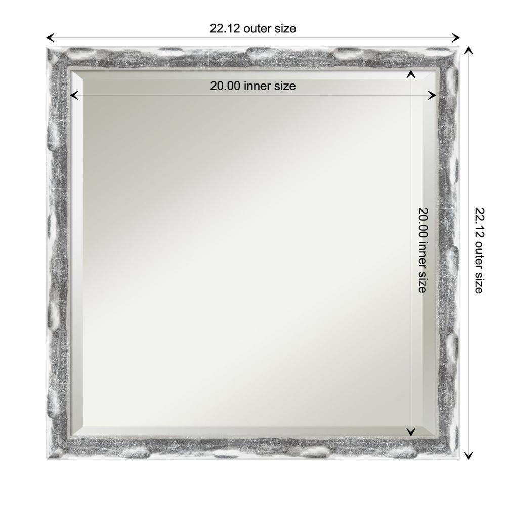 Rectangular Silver Beveled Bathroom Vanity Mirror