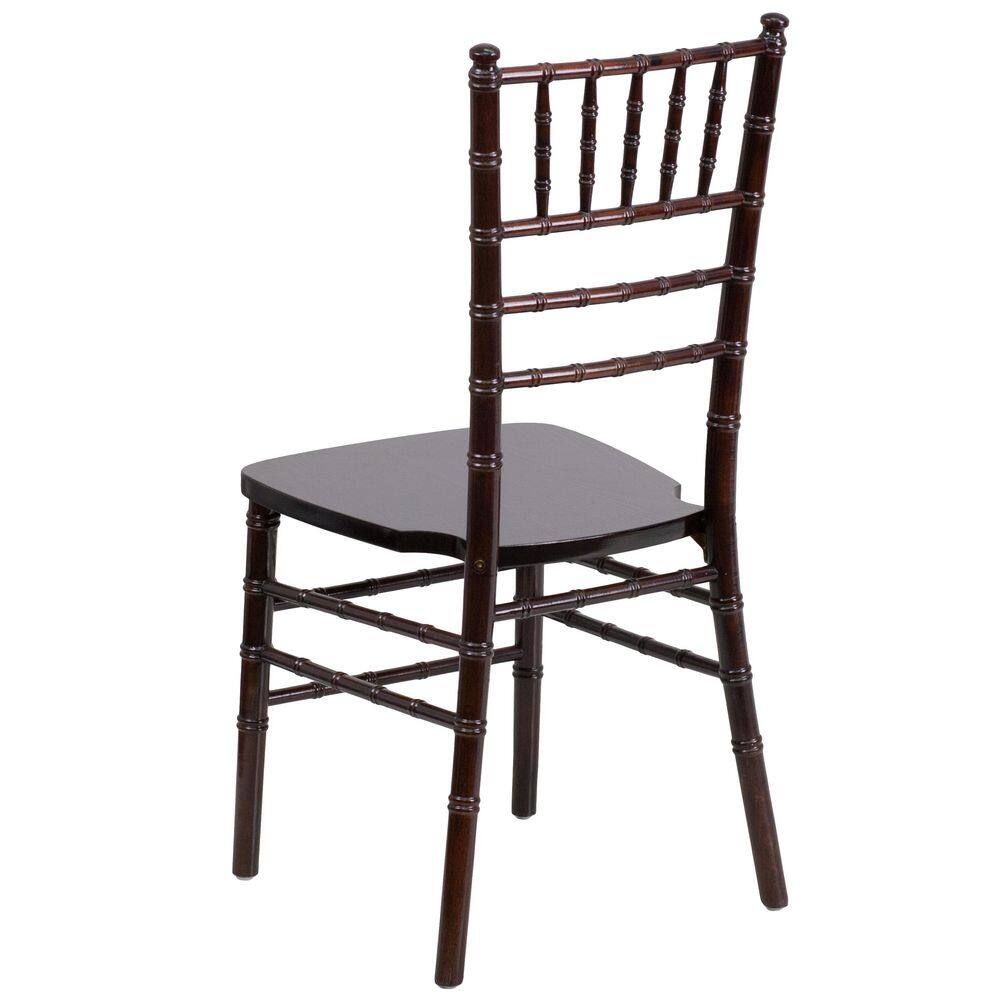 Walnut High Slat Chiavari Wood Side Chair