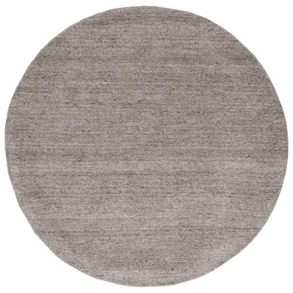SAFAVIEH Himalaya Light Grey 7 ft. x 7 ft. Solid Color Round Area Rug