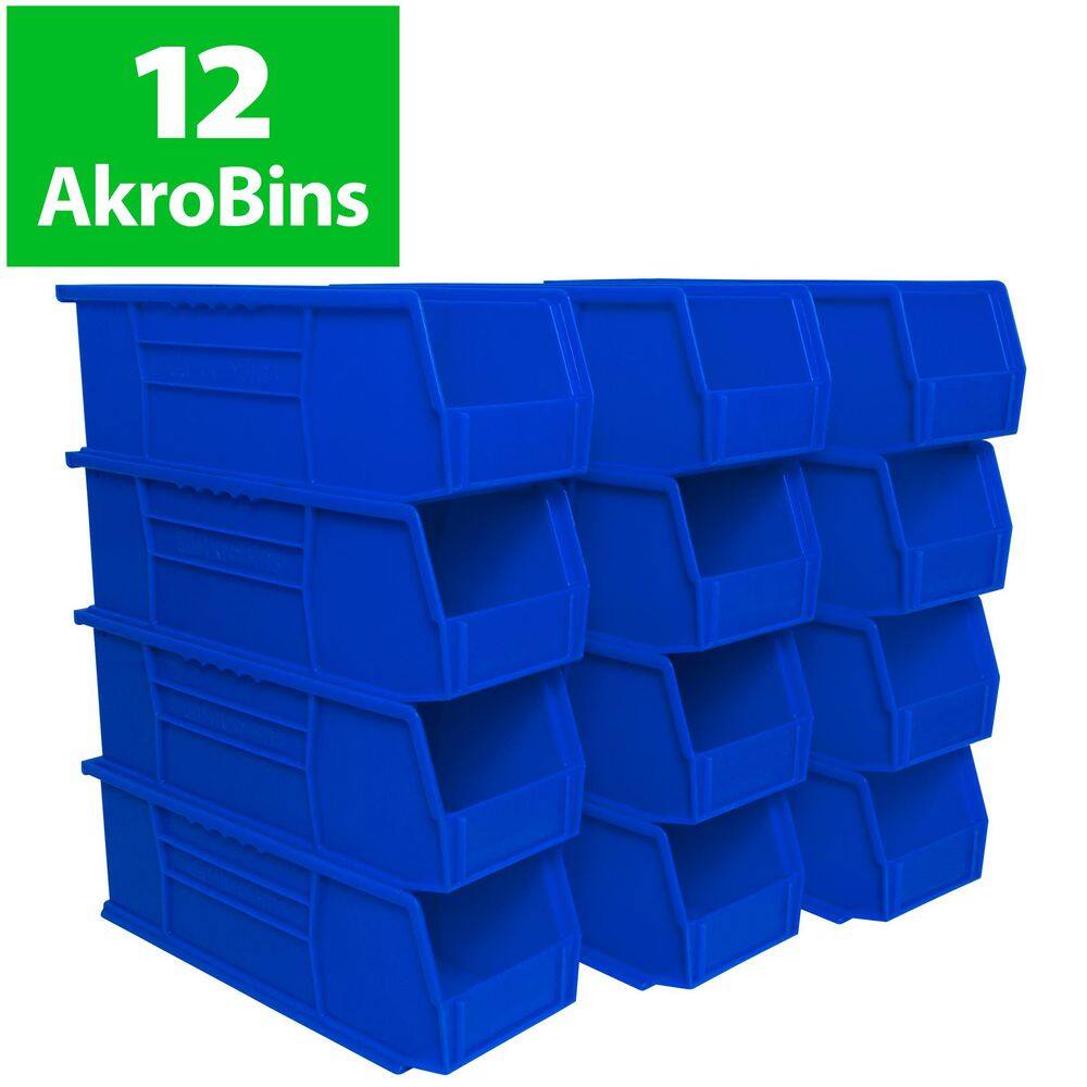 30234 Plastic Stackable Storage Bins 14-3/4 in. x 5-1/2 in. x 5 in. Blue, 12-pack price history on PriceWatchPro