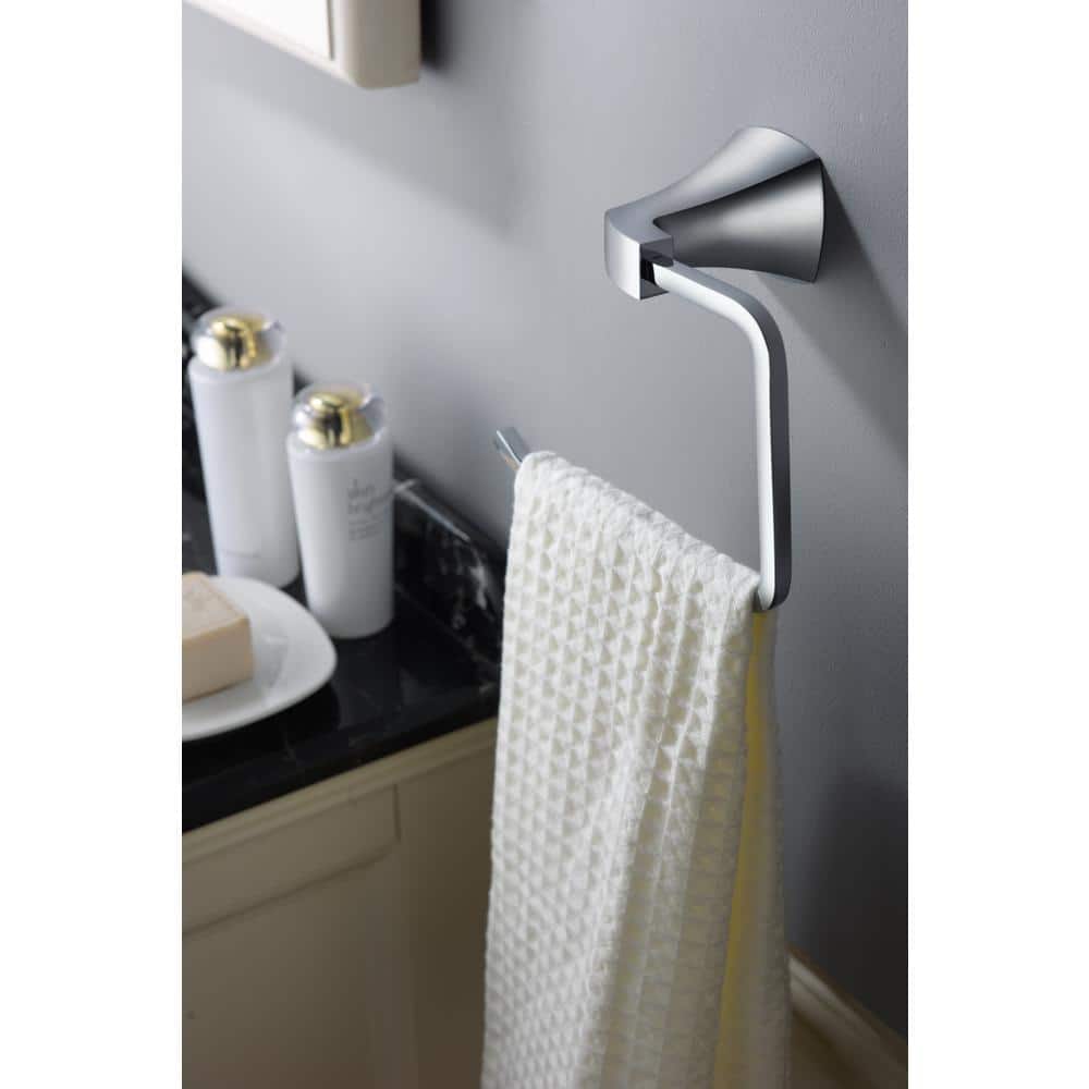 Cardania Polished Chrome Wall Mounted Towel Ring