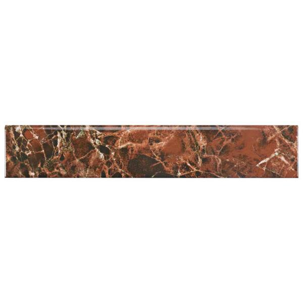 Merola Tile Eclipse Marron 3-1/4 in. x 17-3/4 in. Ceramic Floor and Wall Bullnose Trim Tile