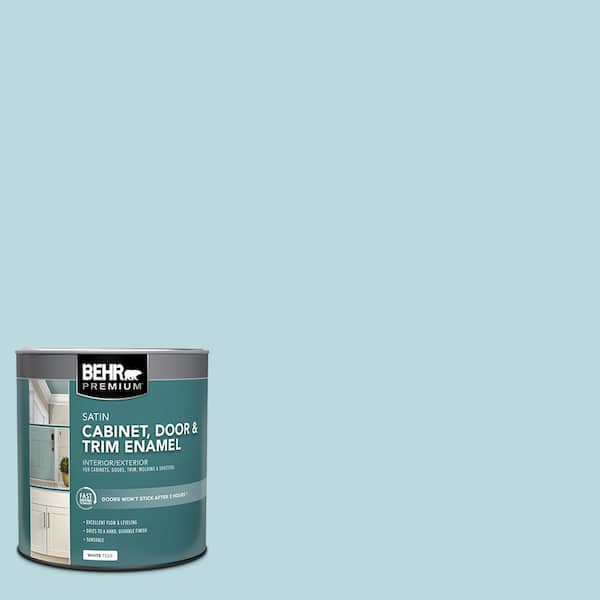 BEHR PREMIUM 1 qt. #S460-1 Air Blue Satin Enamel Interior/Exterior Cabinet, Door & Trim Paint