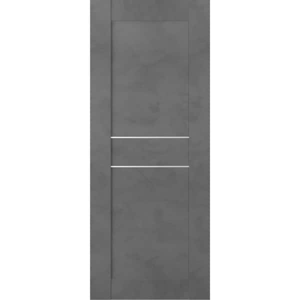 Belldinni Vona 07 2HN 28 in. W x 80 in. H x 1-3/4 in. D 1-Panel Solid Core Dark Urban Prefinished Wood Interior Door Slab