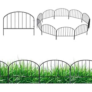 18 Panels No Dig Garden Fence Animal Barrier 12.4in (H) x 24.5ft (L), Black Metal Decorative Border Garden Fence