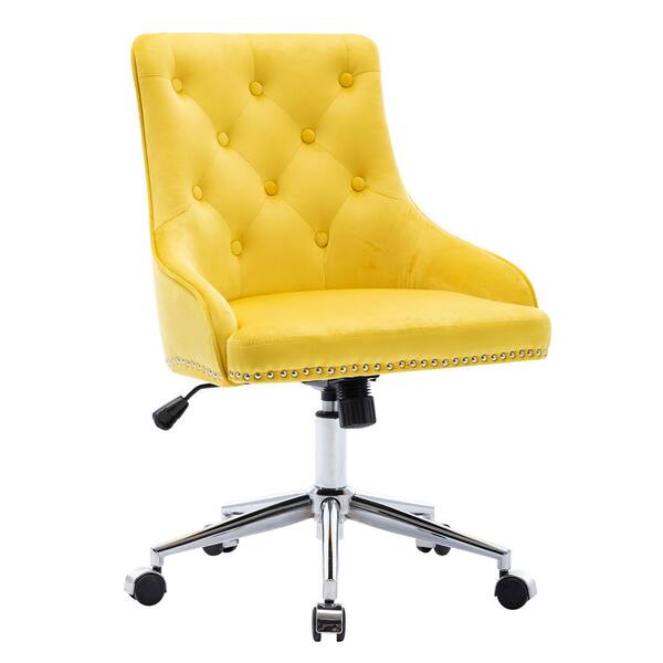Modern Office Chair Task Desk Adjustable Swivel Height W/Wheels Velvet 
