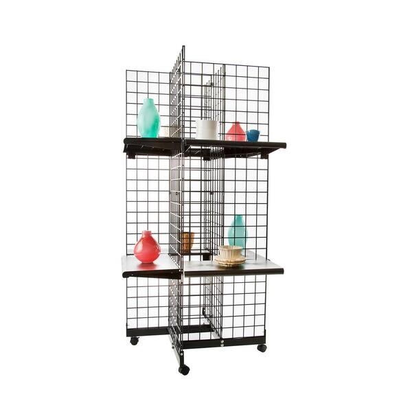 Econoco - 24 in. Black Grid Panel 4-Way Base