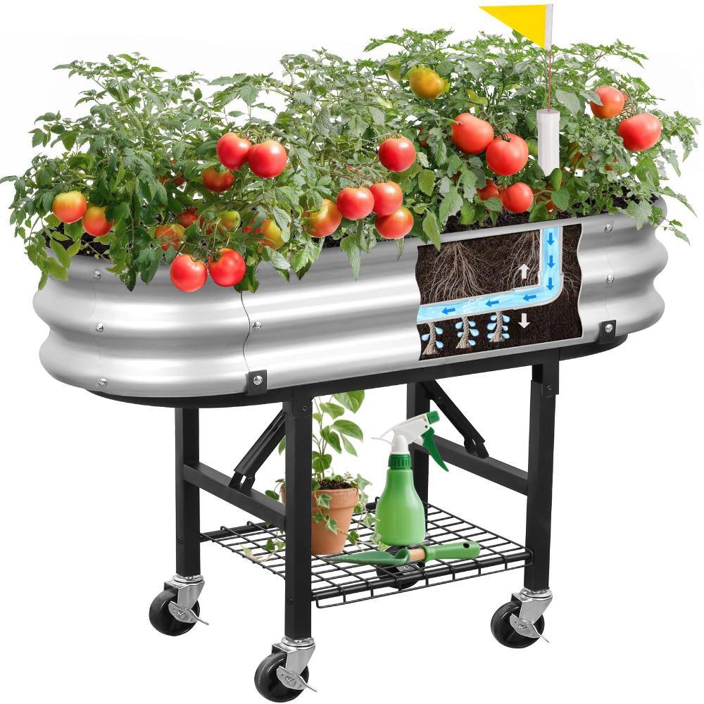36 in. x 16 in. x 30 in. Raised Garden Bed Self-Watering with Wheels Black price history on PriceWatchPro