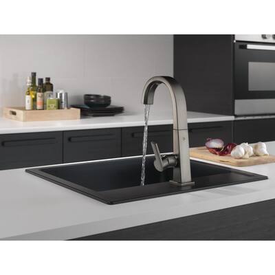 Pivotal Single-Handle Bar Faucet in Black Stainless