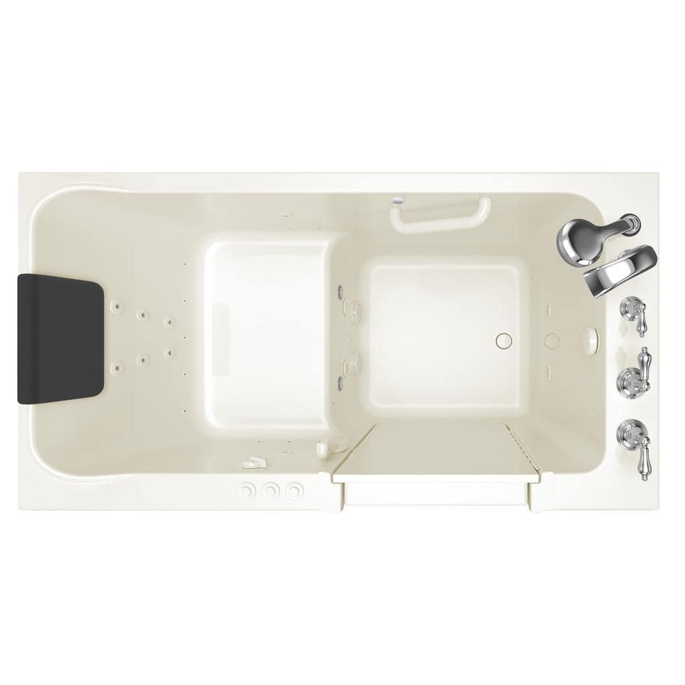 Linen Acrylic 60" Right Hand Walk-In Whirlpool Bathtub