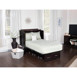 Nantucket Murphy Bed Espresso Twin Chest with Charging Station and Cool Soft Mattress