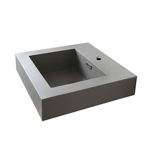 Ablitas 17.7 in. Composite Stone Single Console Bathroom Sink in Gray