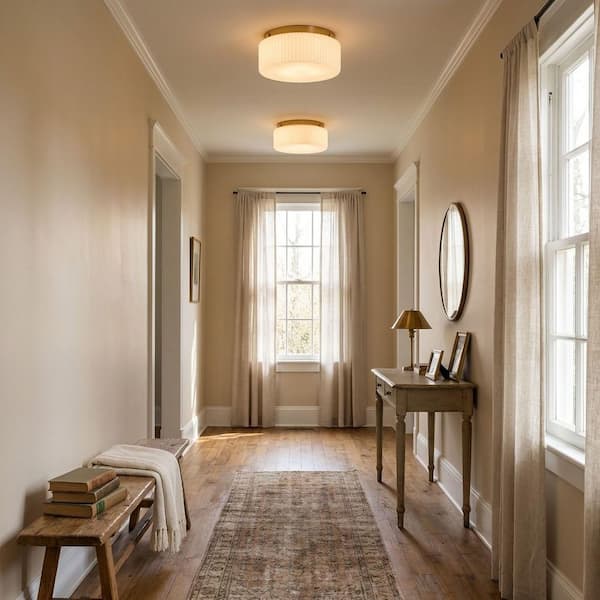Savoy House Edgemont 20 in. 4-Light Warm Brass Vintage Flush-Mount