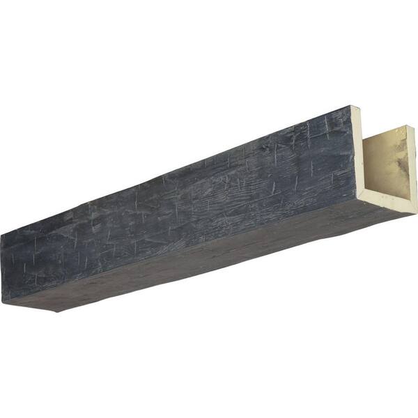 Ekena Millwork 6 in. x 10 in. x 14 ft. 3-Sided (U-Beam) Hand Hewn Aged Ash Faux Wood Ceiling Beam