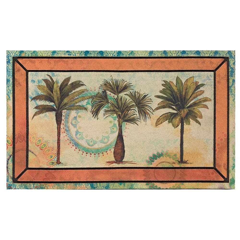 Patchwork Sand and Surf 18 in. x 30 in. Recycled Rubber Door Mat