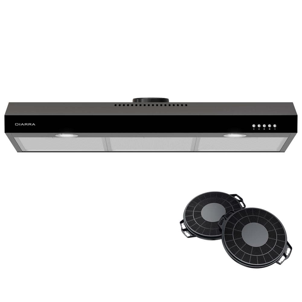 30 in. 200 CFM Convertible Under Cabinet Range Hood in Black -  JEREMY CASS, CIADOERANGE15