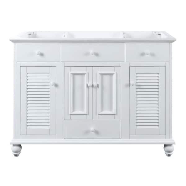 Home Decorators Collection Cottage 48 in. W x 20.63 in. D x 34 in. H Bath Vanity Cabinet without Top in White